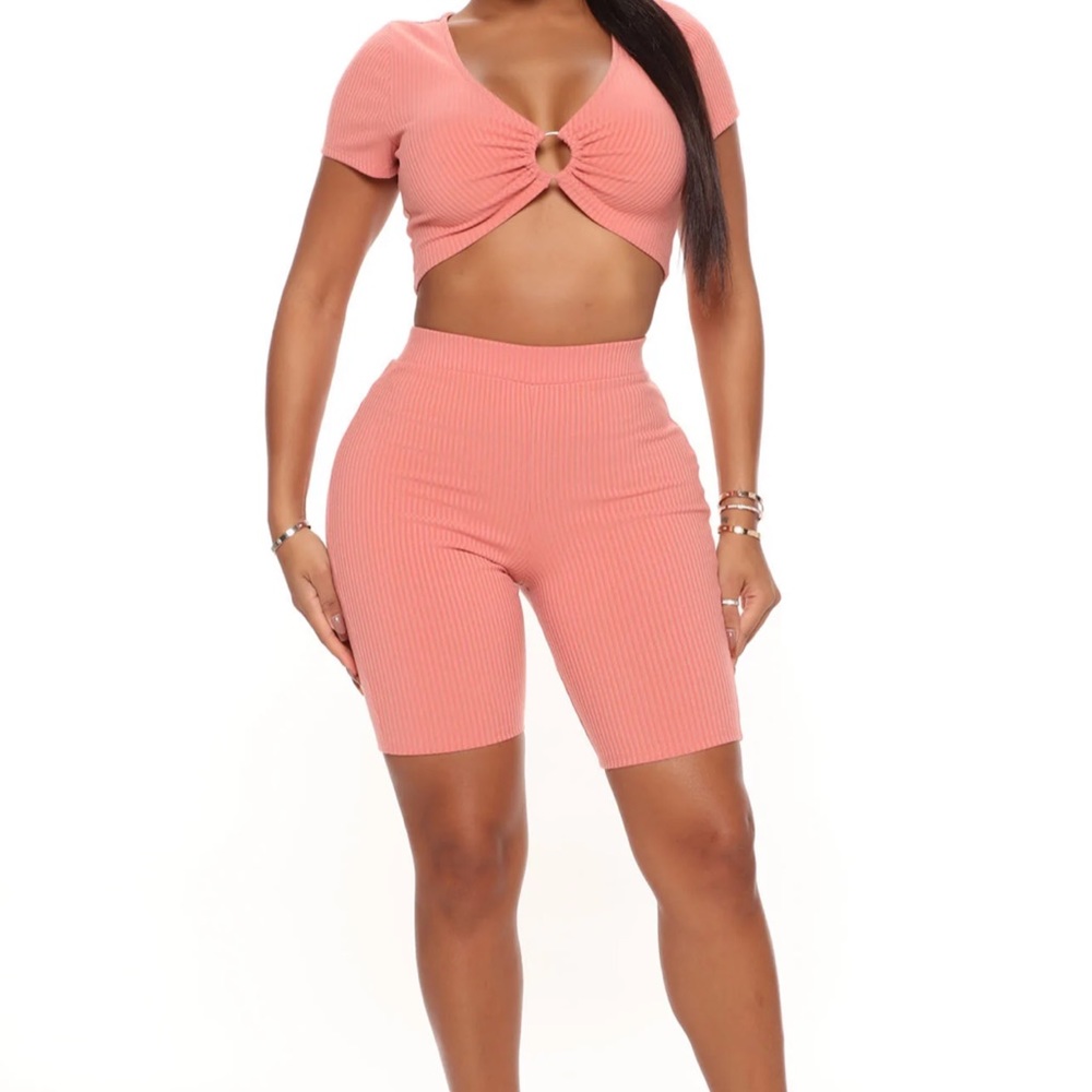 Peach Short Set